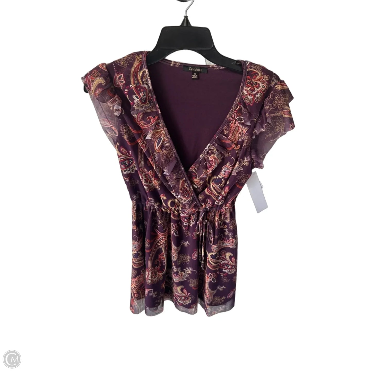 Dress Party Short By City Studio In Purple & Tan, Size: Xs