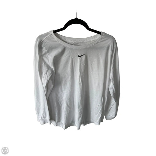Athletic Top Long Sleeve Crewneck By Nike In White, Size: 1x