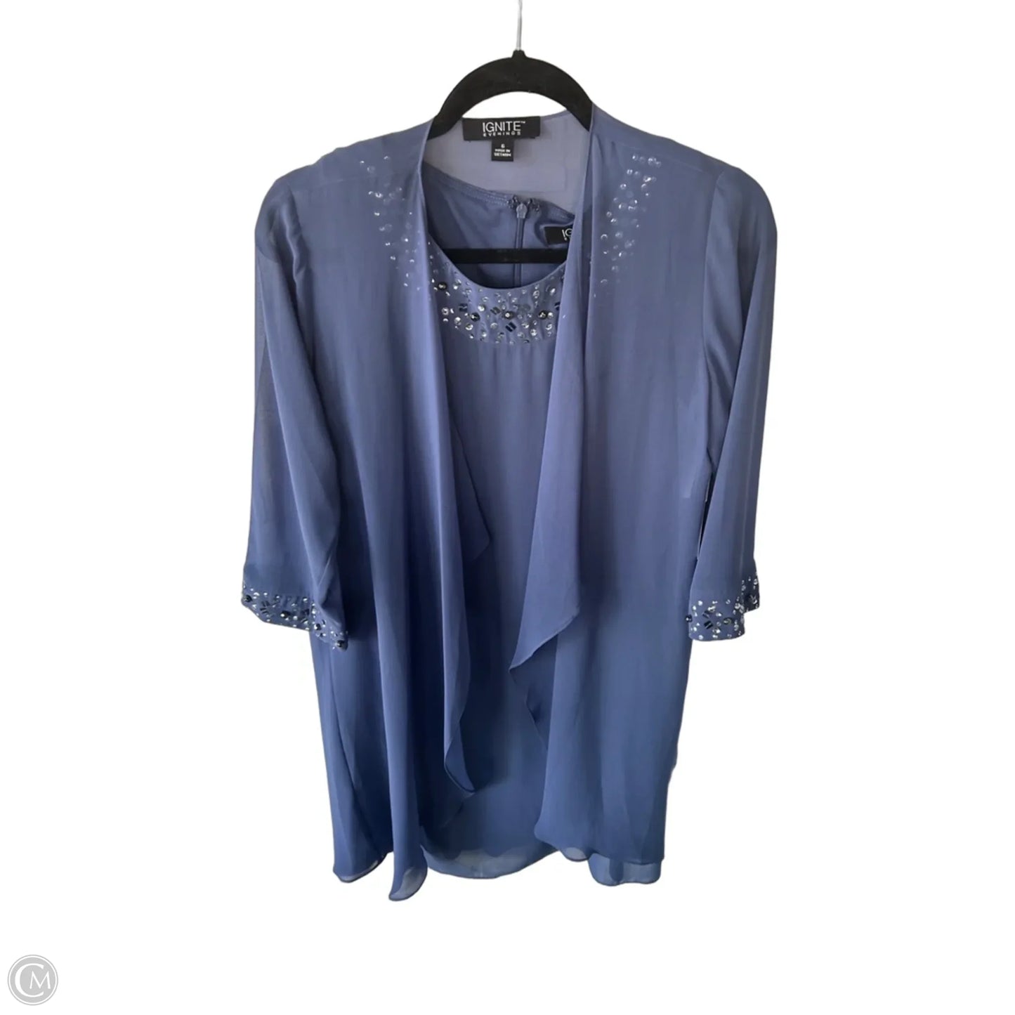 Dress Set 2pc By Clothes Mentor In Blue & Silver, Size: S