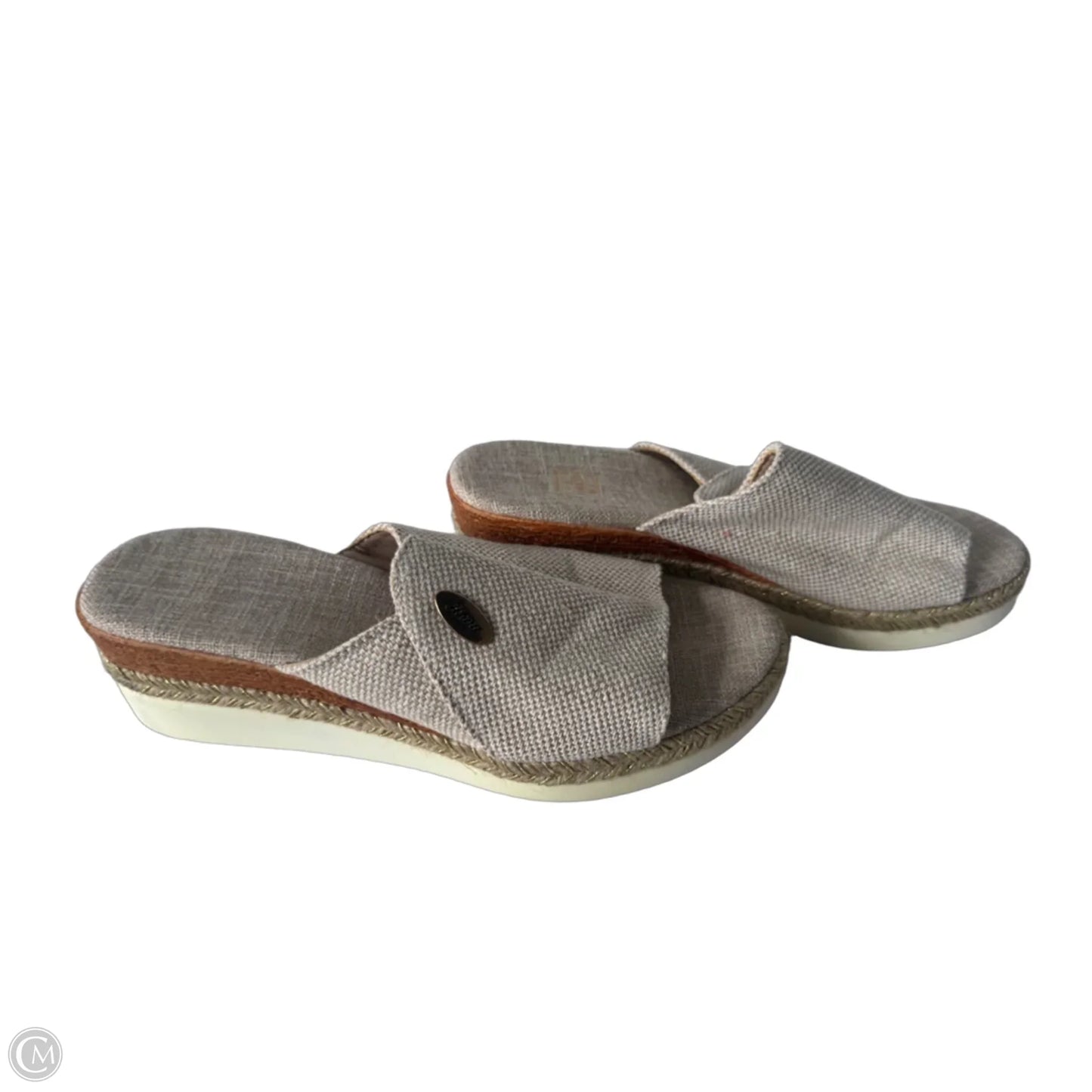 Sandals Heels Wedge By Cme In Tan, Size: 8.5