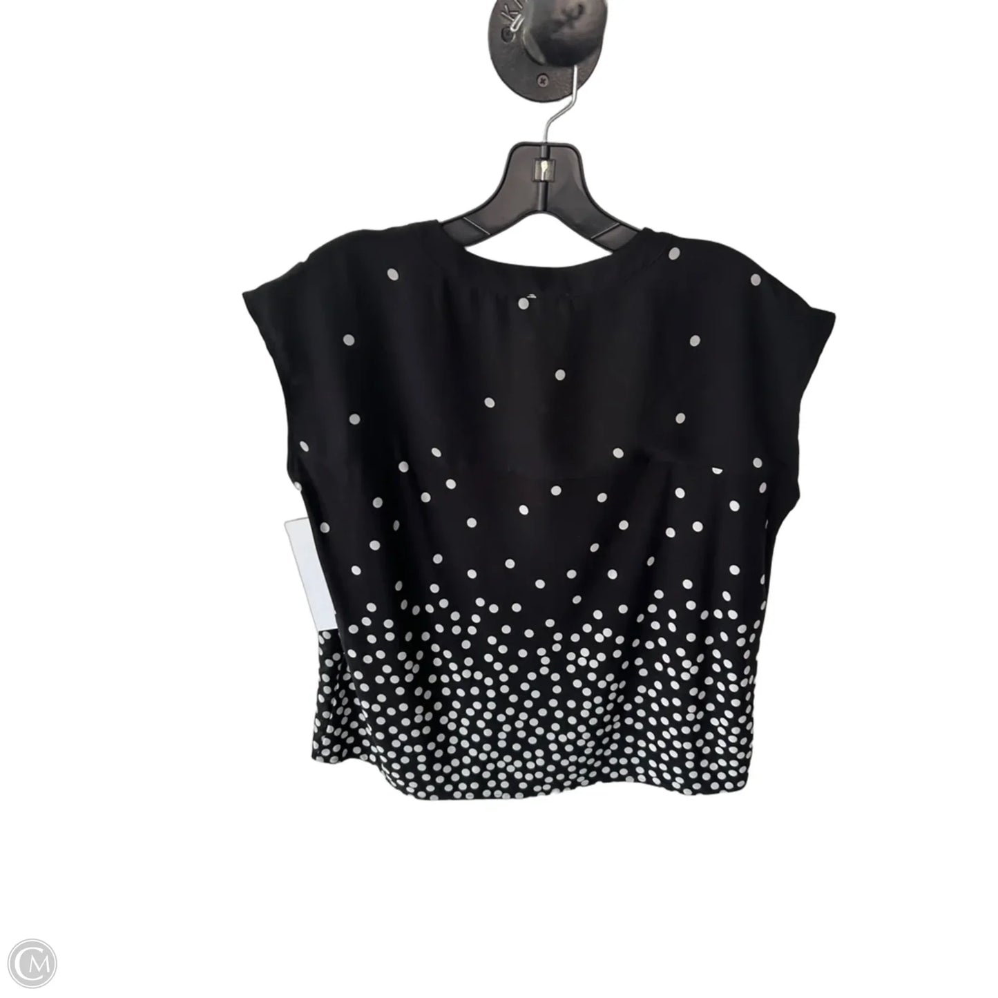 Blouse Sleeveless By Ann Taylor In Black & White, Size: S