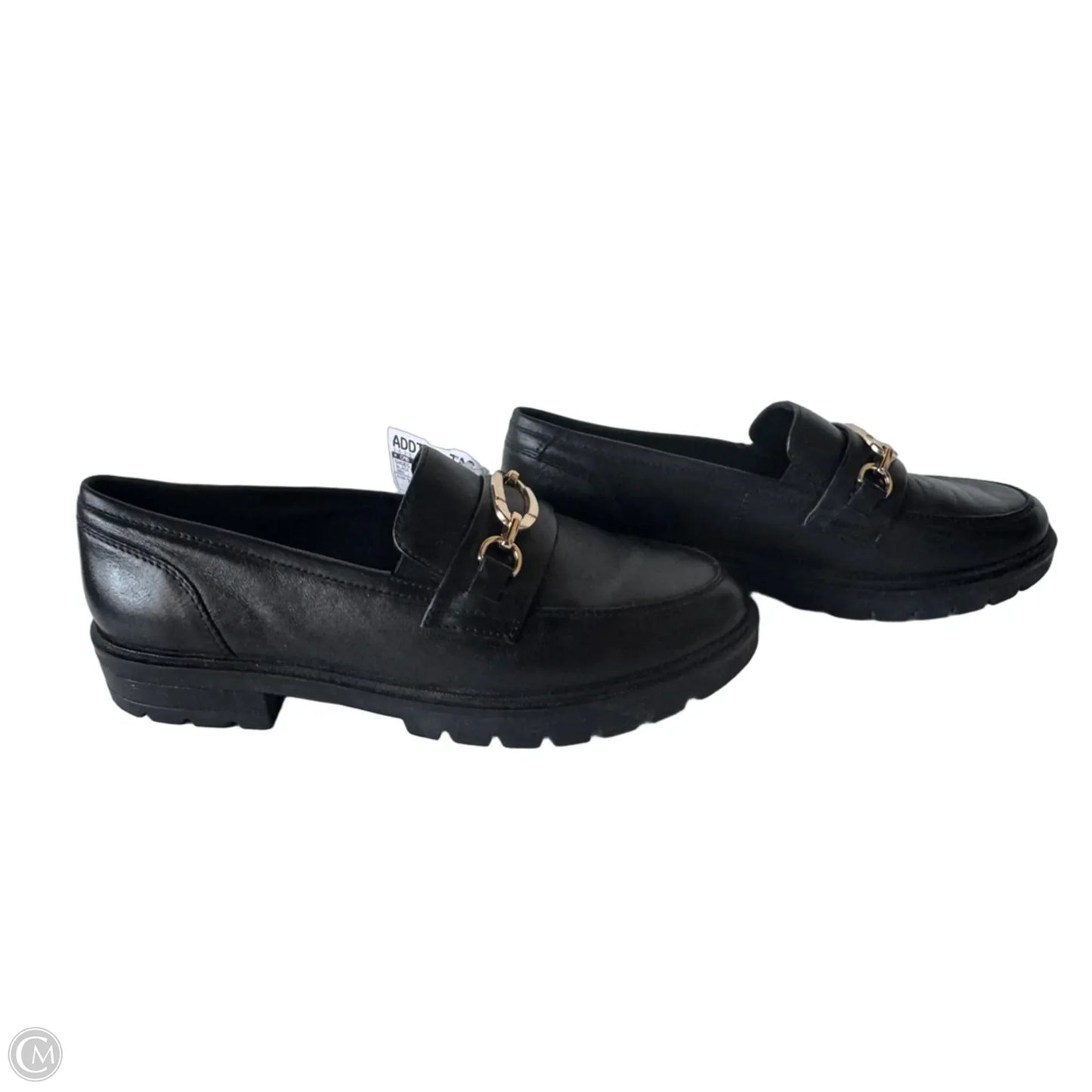 Shoes Flats By Cmb In Black & Gold, Size: 7.5