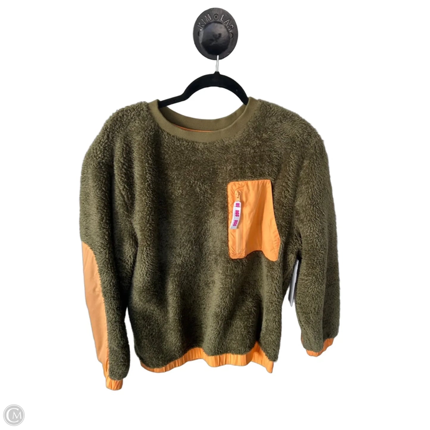 Sweatshirt Designer By Ugg In Green & Orange, Size: M