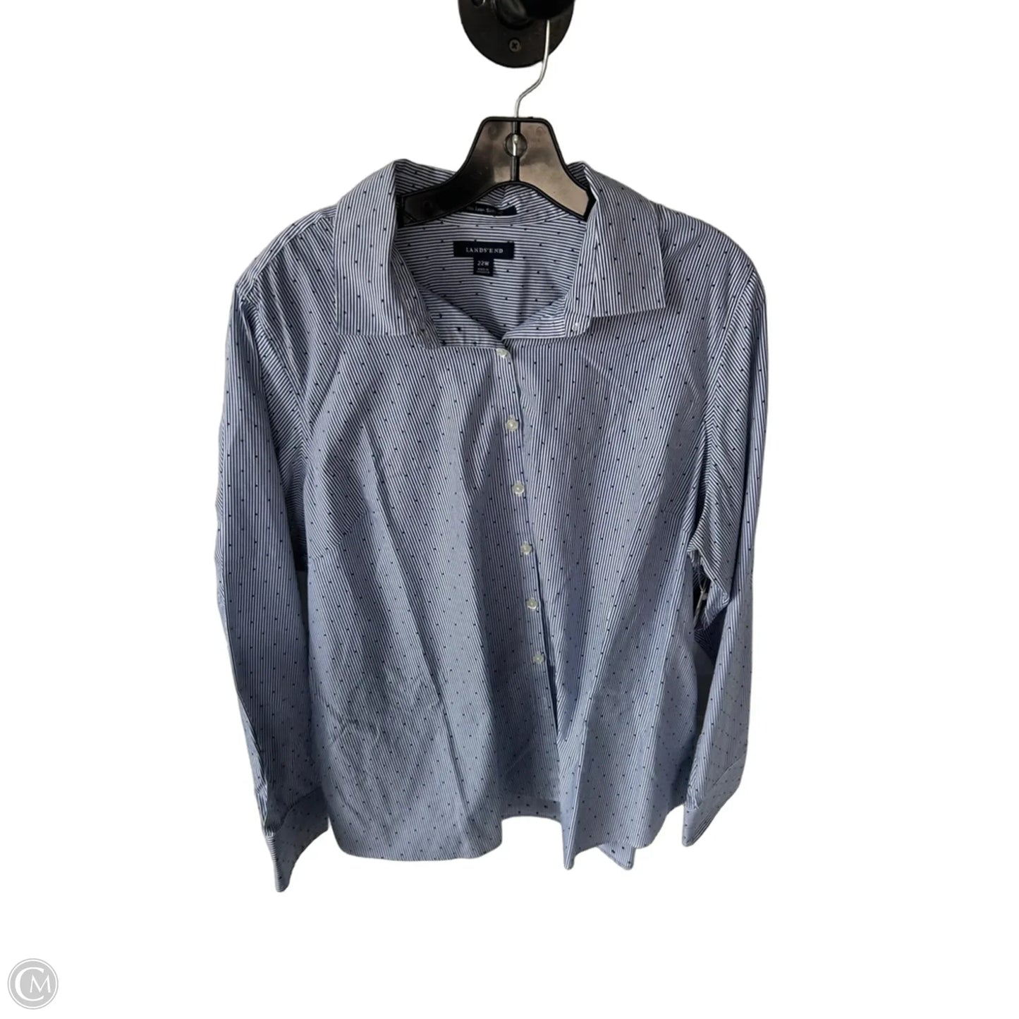 Blouse Long Sleeve By Lands End In Blue, Size: 3x