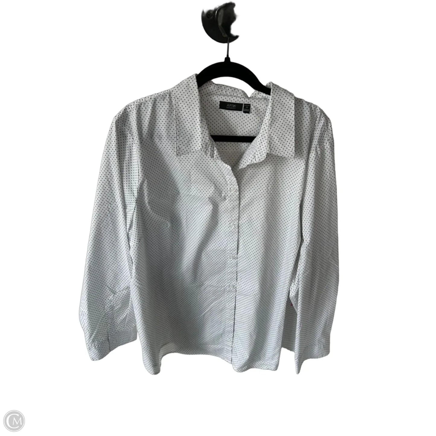 Blouse Long Sleeve By Apt 9 In Black & White, Size: 3x