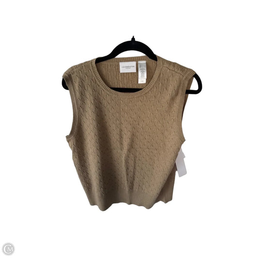Vest Sweater By Liz Claiborne In Tan, Size: L