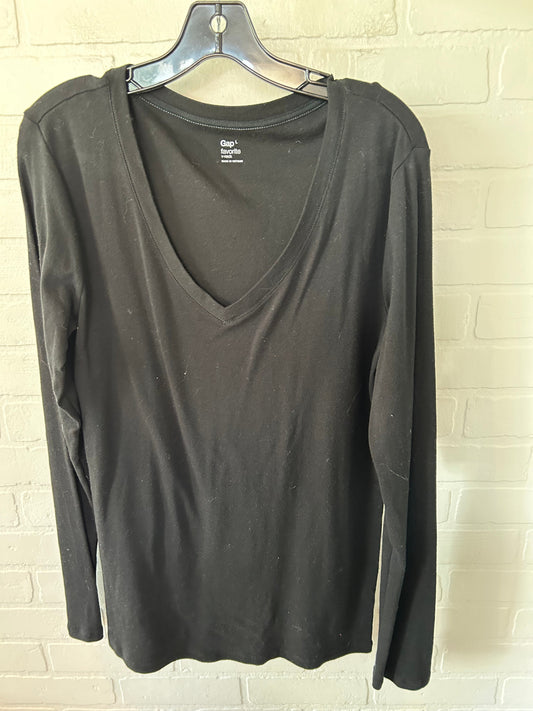 Top Long Sleeve Basic By Gap In Black, Size: L