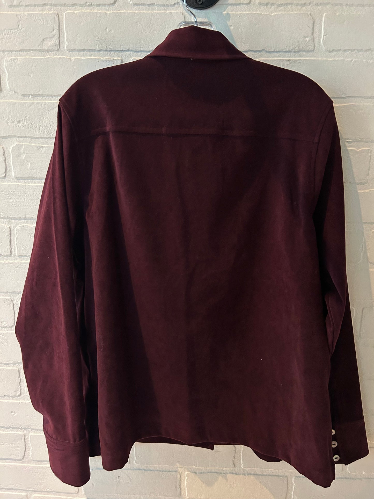Burgundy Top Long Sleeve Clothes Mentor, Size L