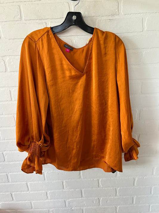 Blouse Long Sleeve By Vince Camuto In Rust, Size: L