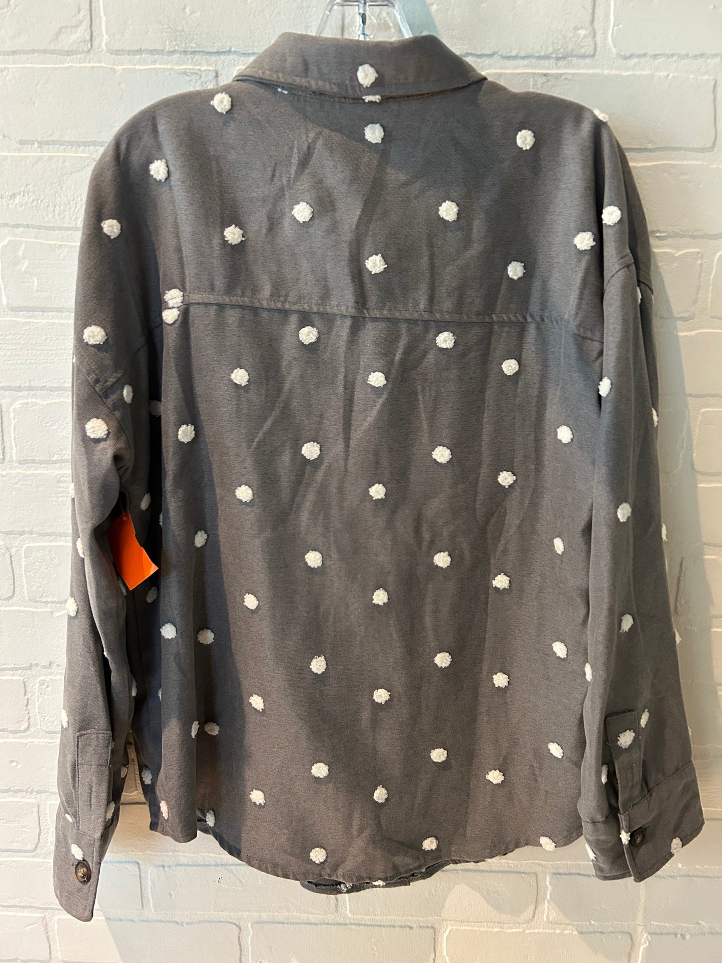 Grey White Top Long Sleeve Blu Pepper, Size L