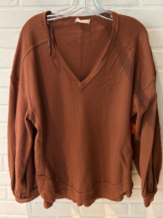 Brown Top Long Sleeve Altard State, Size L