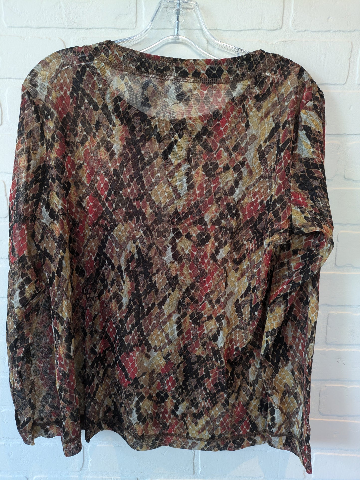 Snakeskin Print Top Long Sleeve Chicos, Size M