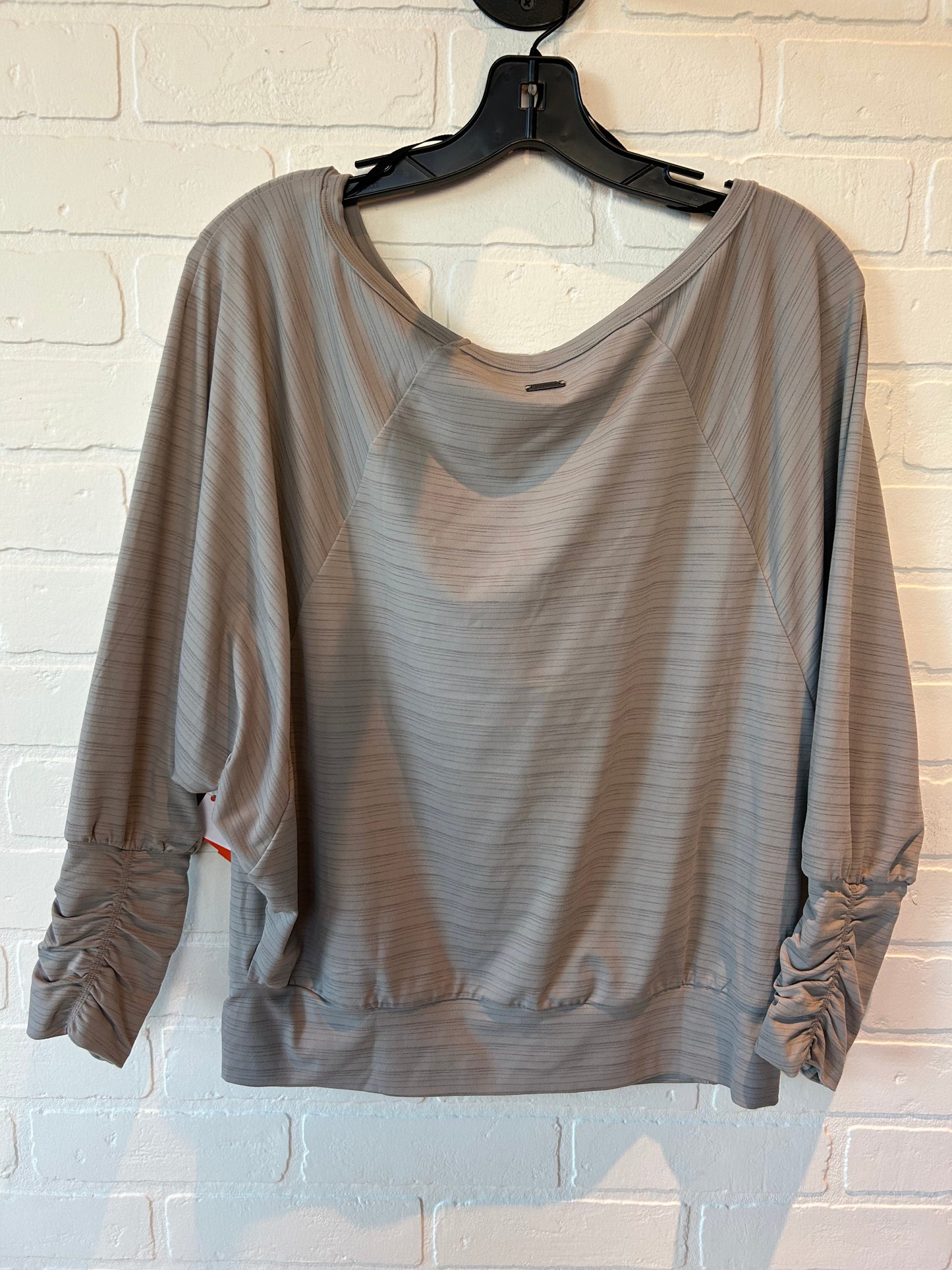 Grey Athletic Top Long Sleeve Crewneck Prana, Size S