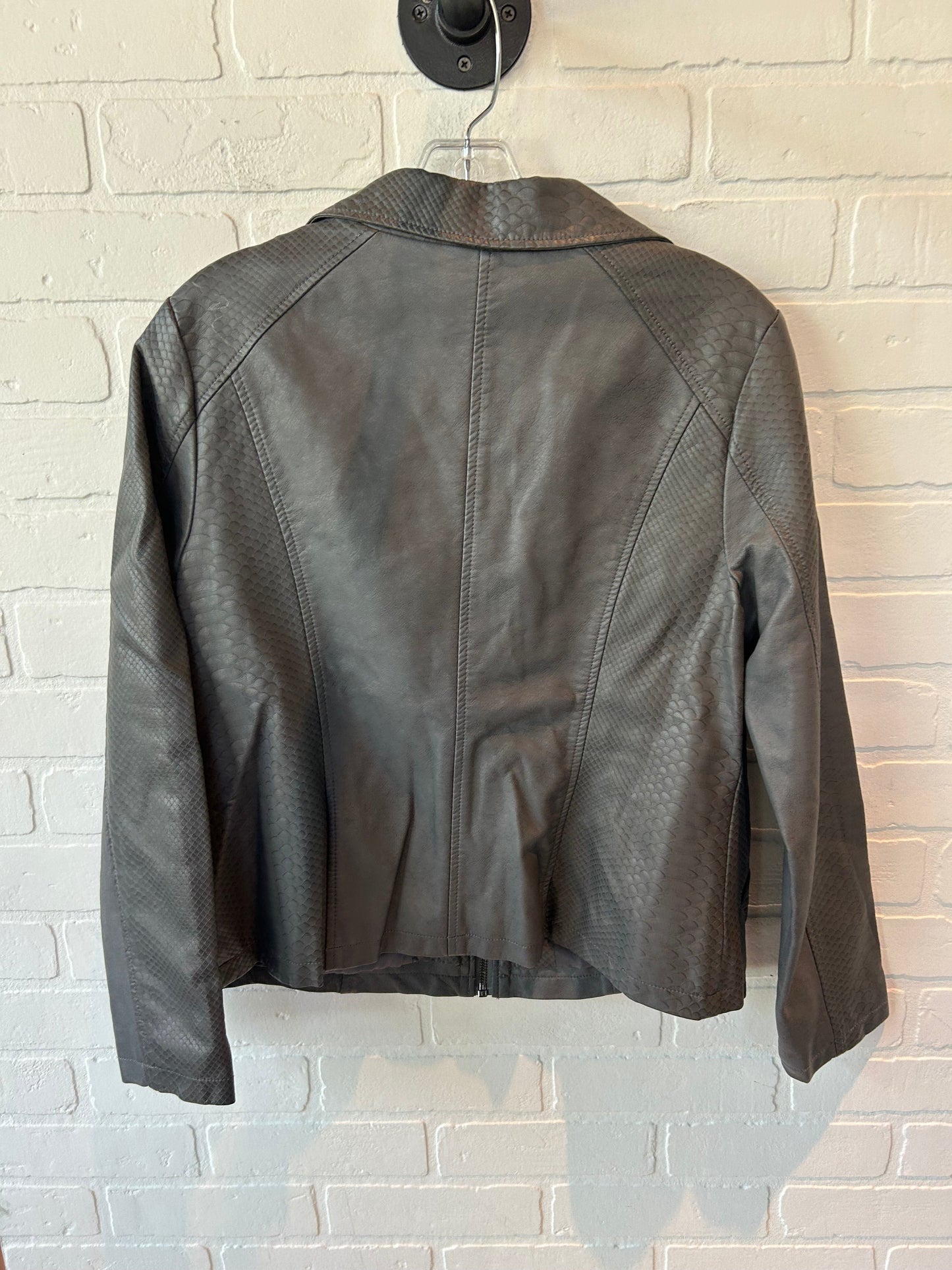 Jacket Moto By Alfani In Grey, Size: L