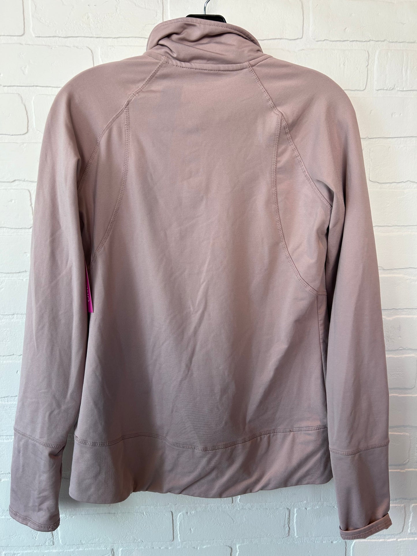 Pink Athletic Top Long Sleeve Collar Mondetta, Size M