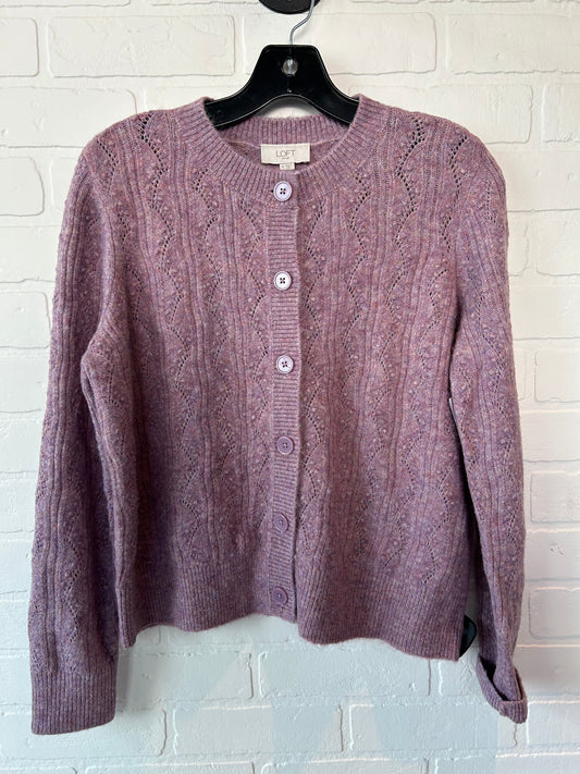 Purple Sweater Cardigan Loft, Size M