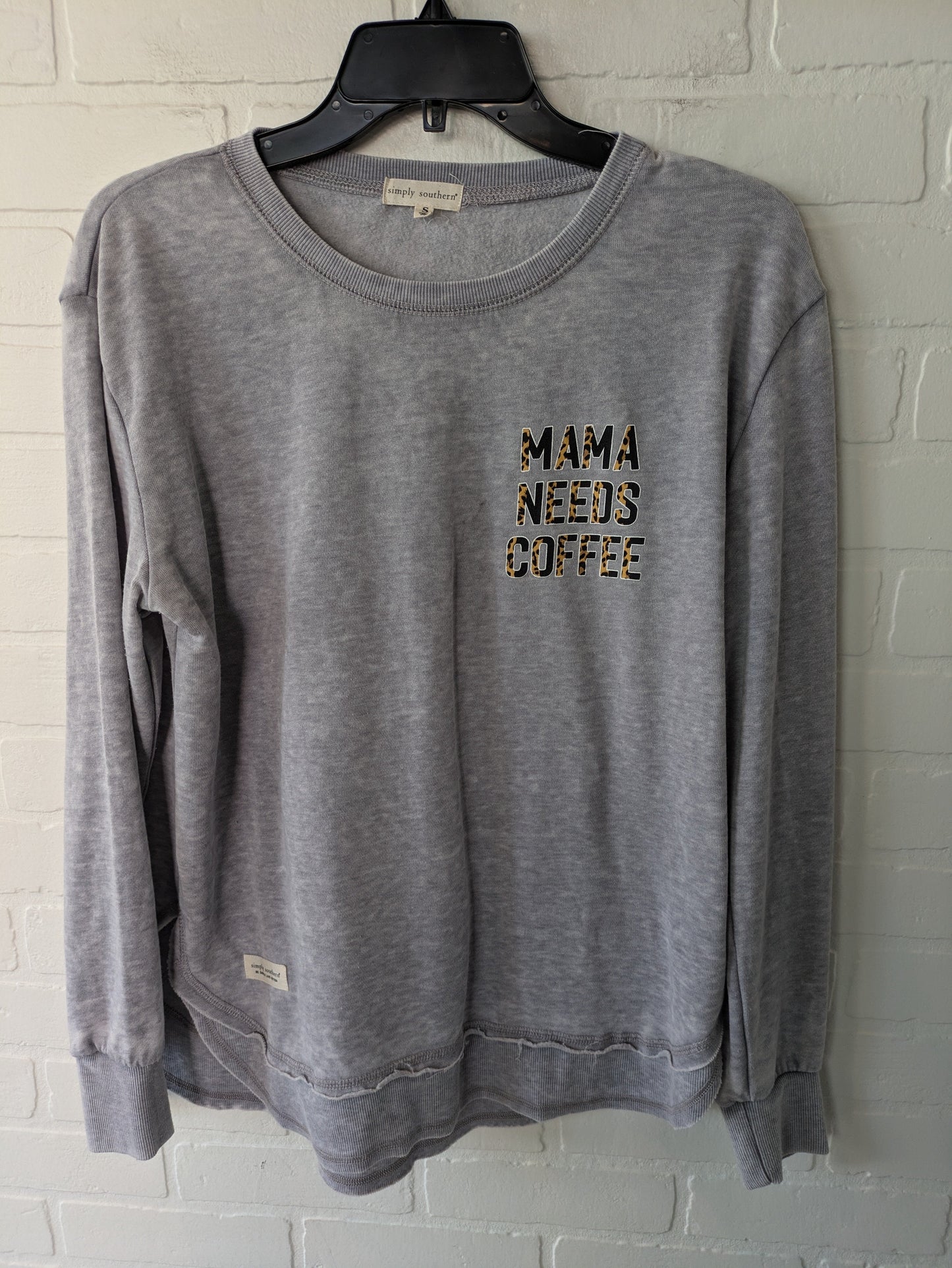 Grey Sweatshirt Crewneck Simply Southern, Size S