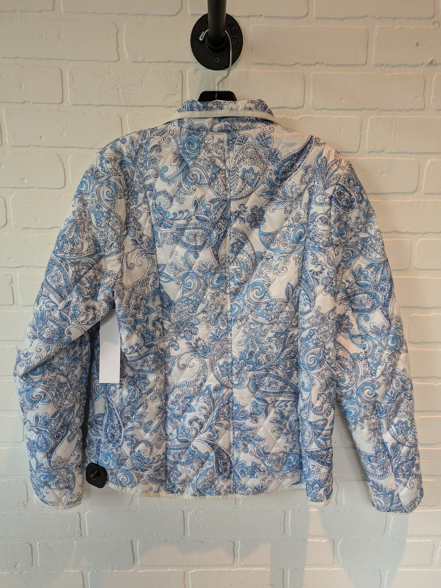 Blue & White Jacket Puffer & Quilted Lands End, Size M