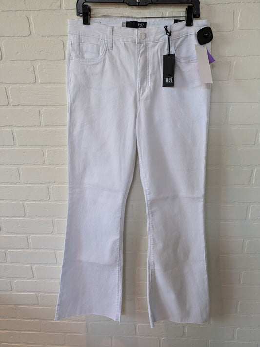 White Denim Jeans Flared Kut, Size 10