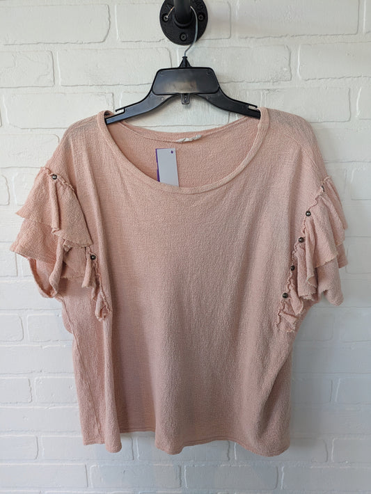 Pink Top Short Sleeve Clothes Mentor, Size S