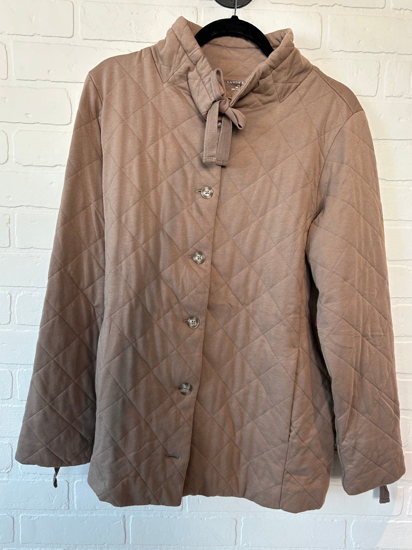 Tan Jacket Puffer & Quilted Lands End, Size 1x