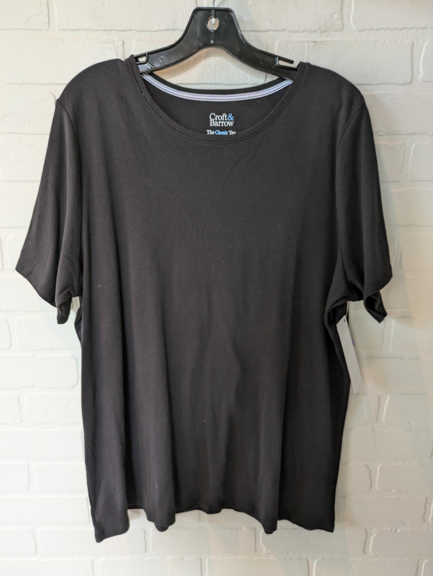 Black Top Short Sleeve Basic Croft And Barrow, Size 1x