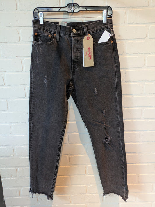 Black Denim Jeans Wide Leg Levis, Size 6