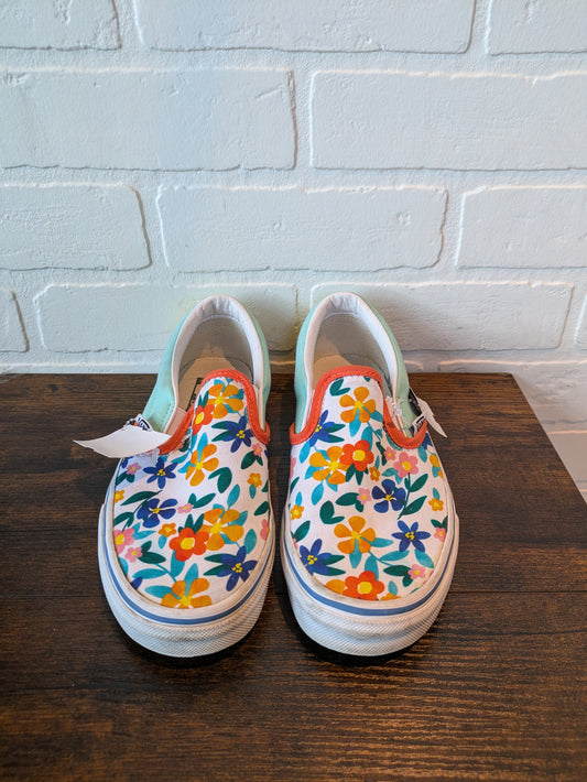 Floral Print Shoes Sneakers Vans, Size 5.5