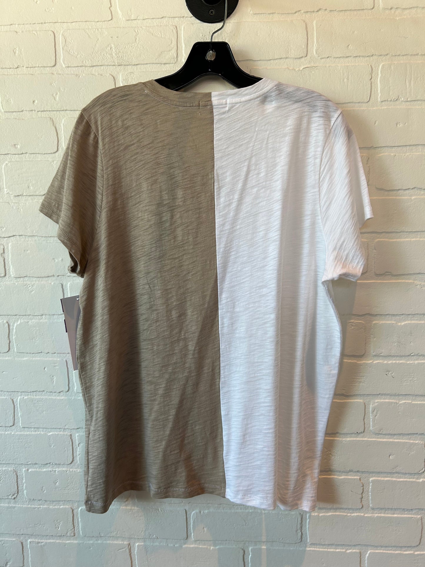 Brown & White Top Short Sleeve Goldie, Size Xl