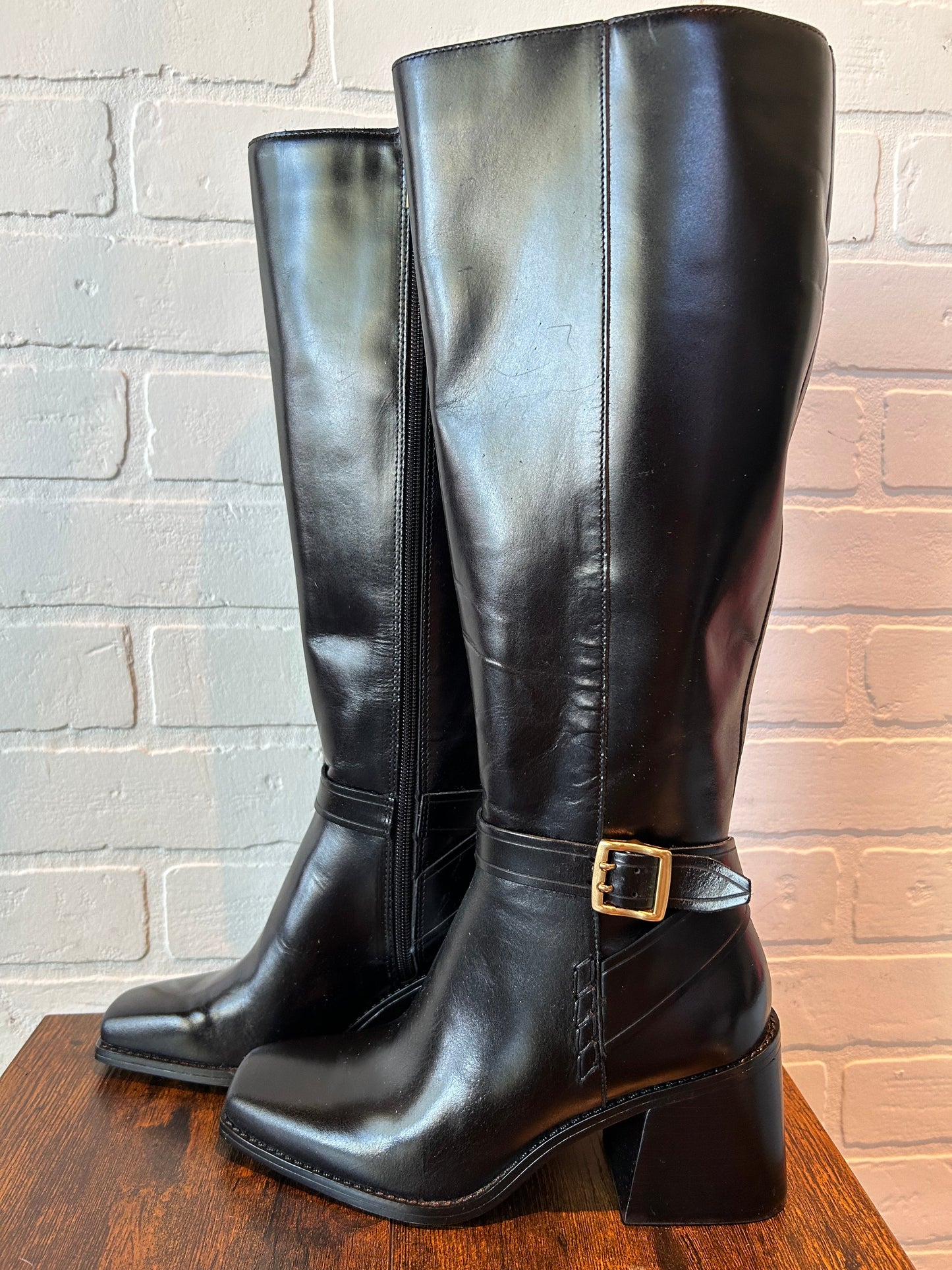 Black Boots Mid-calf Heels Vince Camuto, Size 6.5