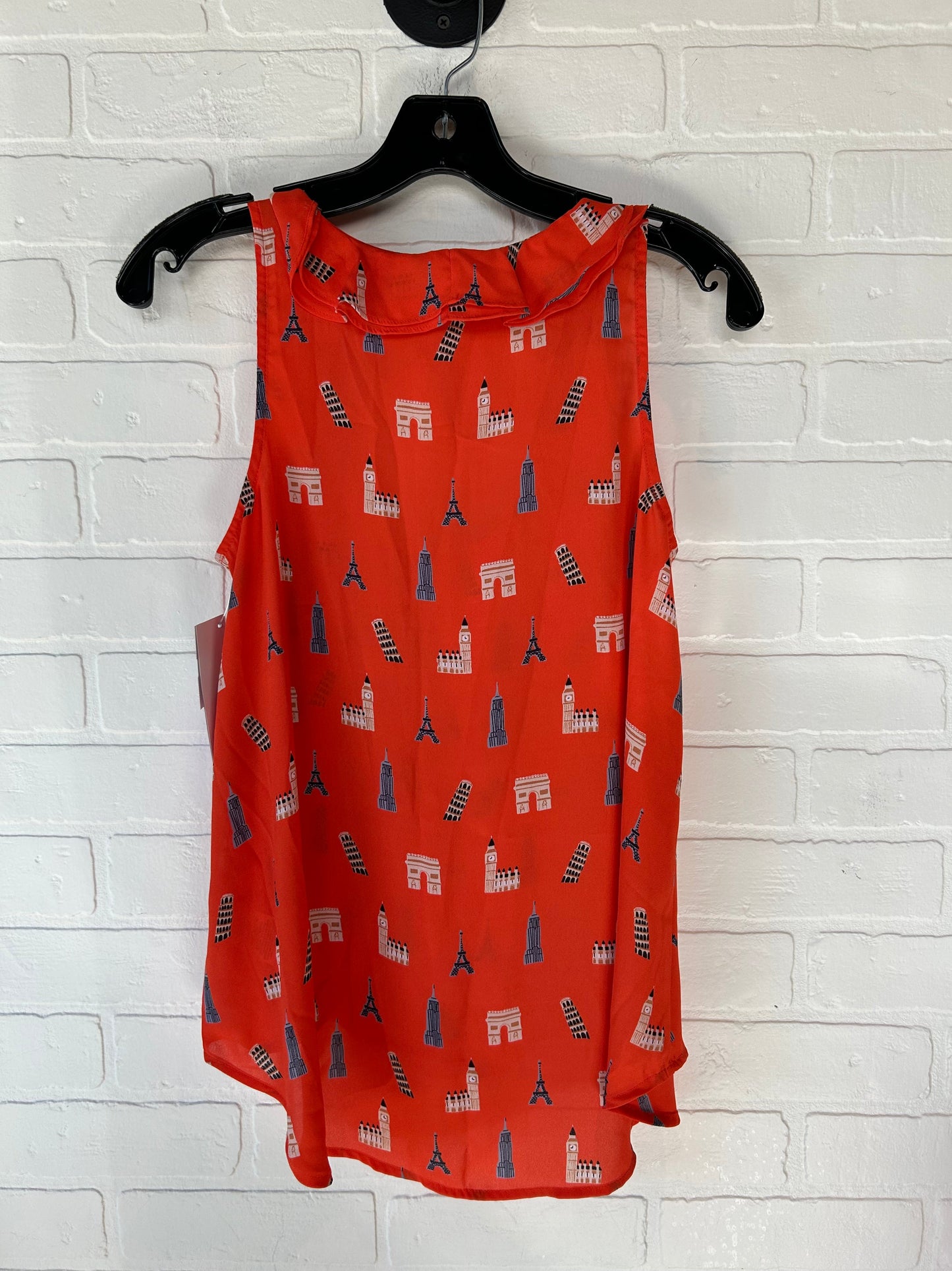 Orange Top Sleeveless Maeve, Size Xs