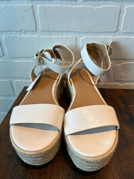 White Sandals Heels Platform Marc Fisher, Size 8.5