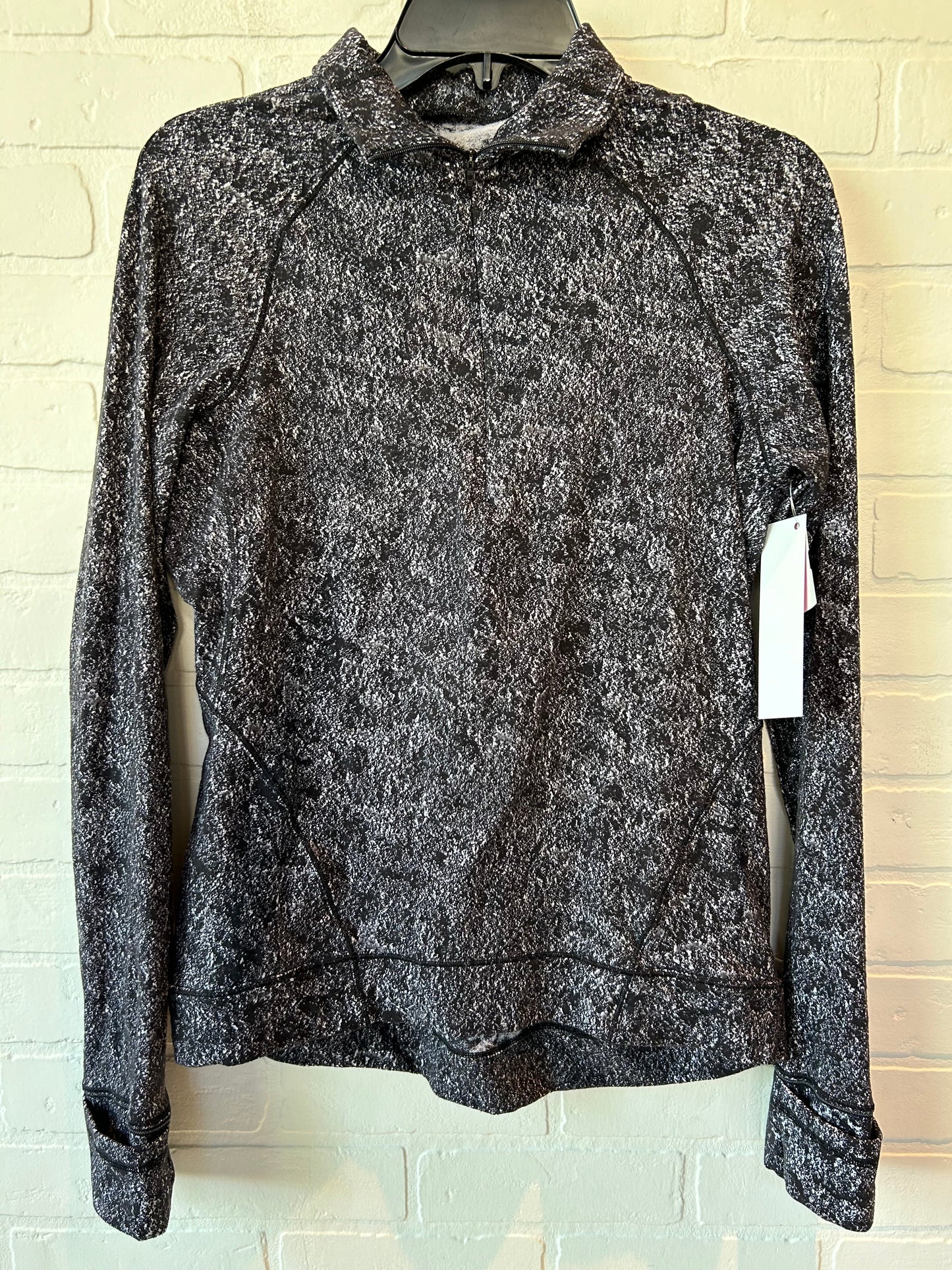 Black Athletic Top Long Sleeve Collar Lululemon, Size M