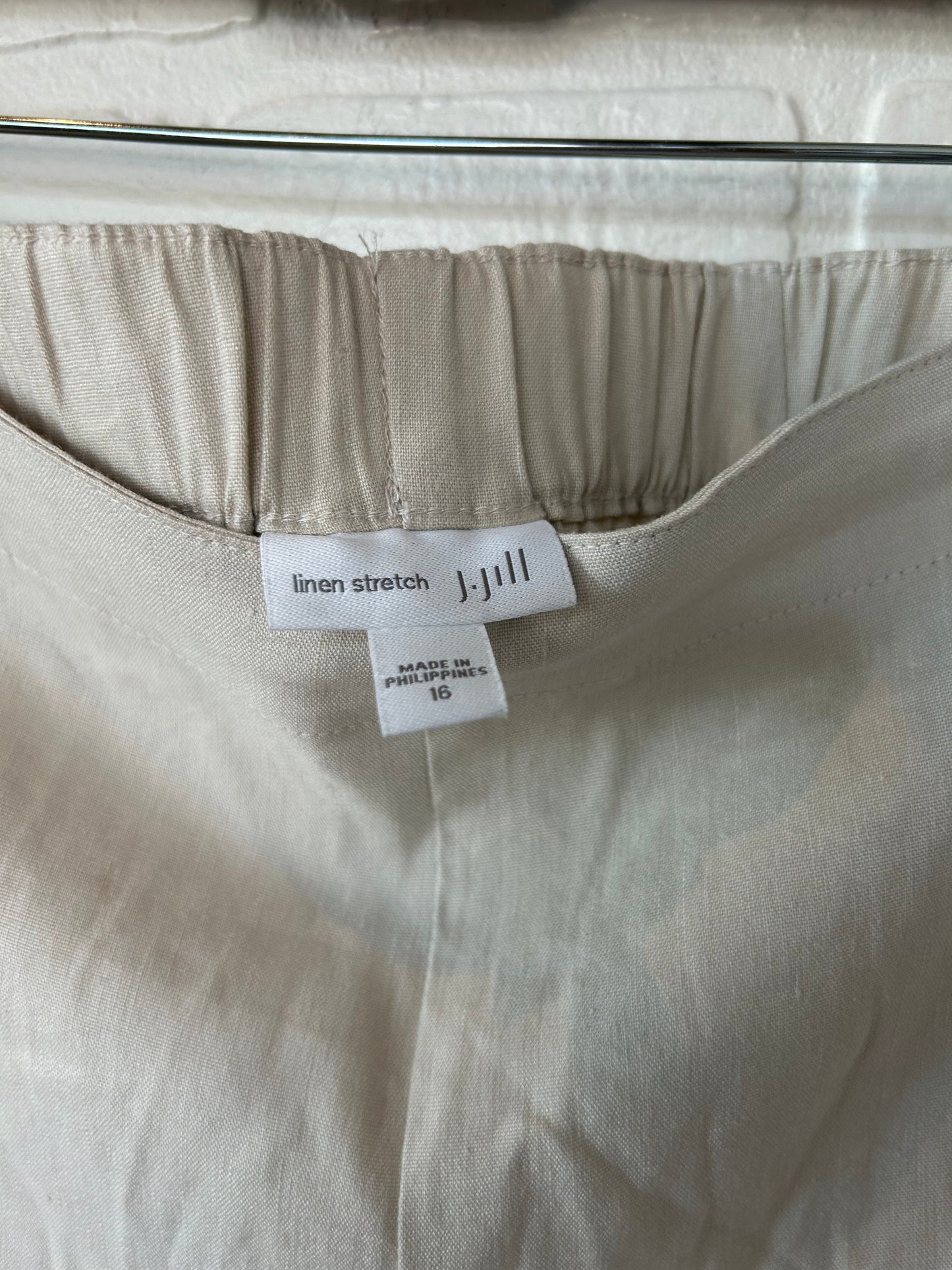 Tan Pants Linen J. Jill, Size 16