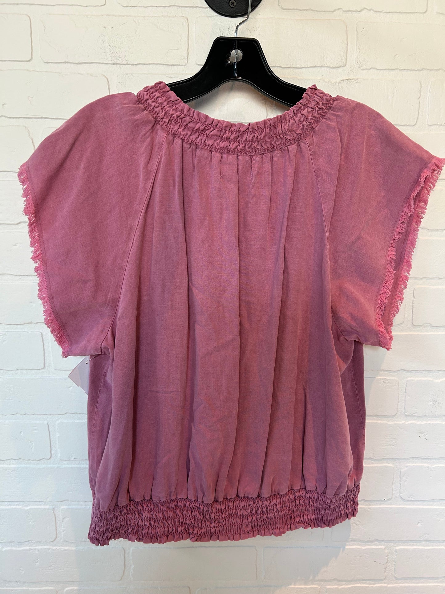 Pink Top Short Sleeve Cloth & Stone, Size L