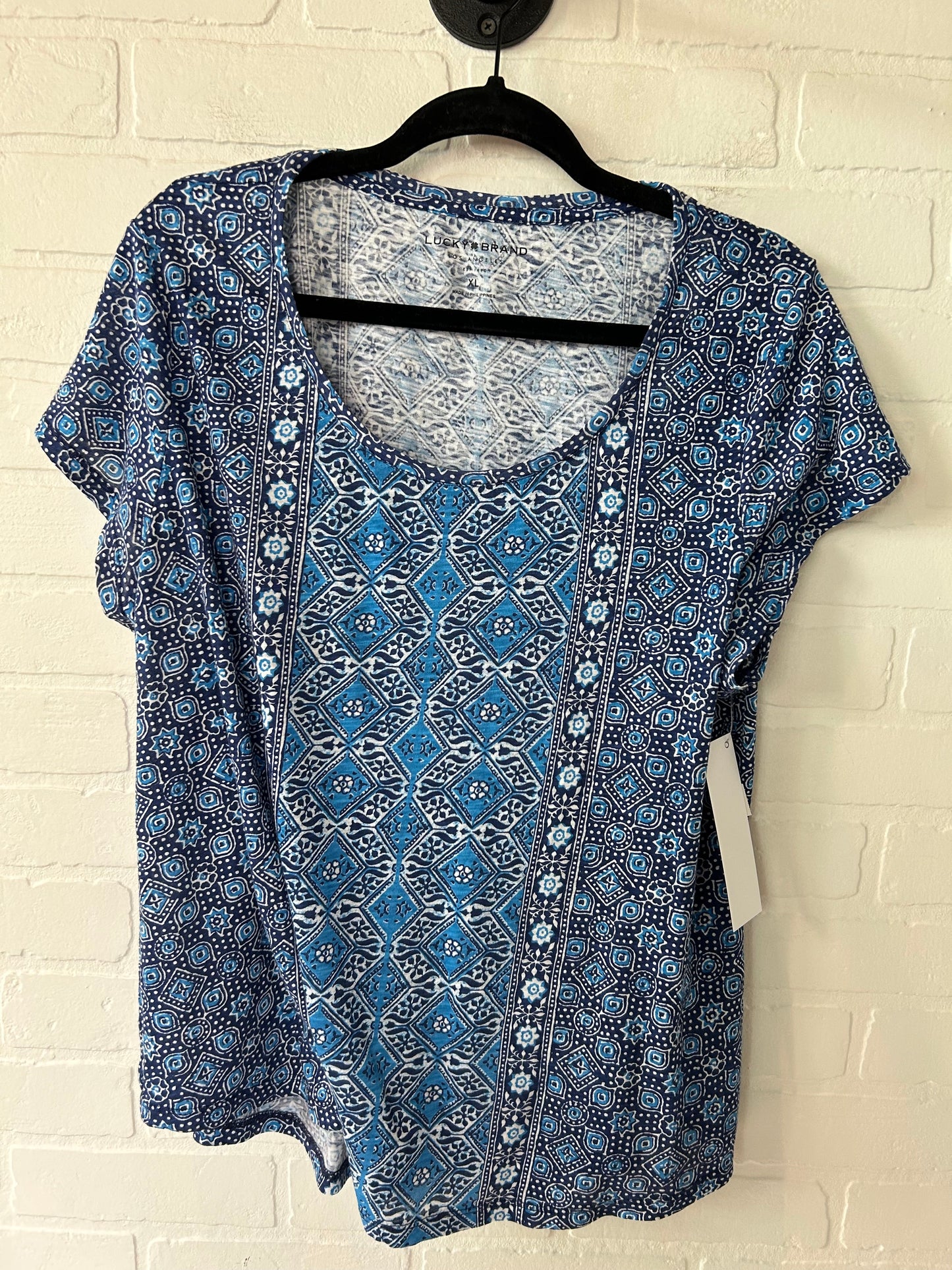 Blue Top Short Sleeve Lucky Brand, Size Xl