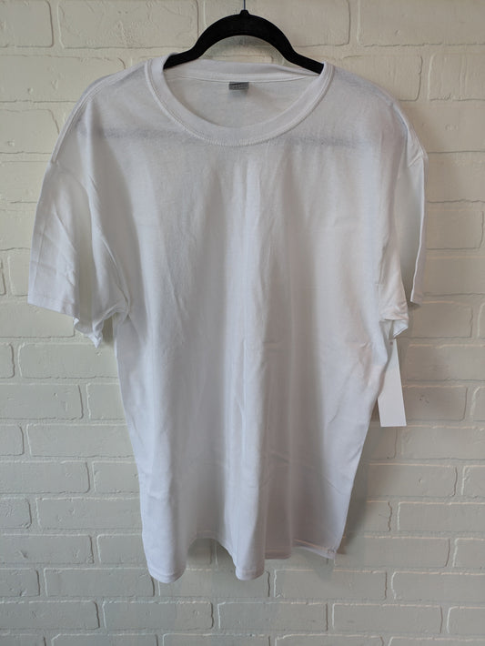 White Top Short Sleeve Basic Gildan, Size L