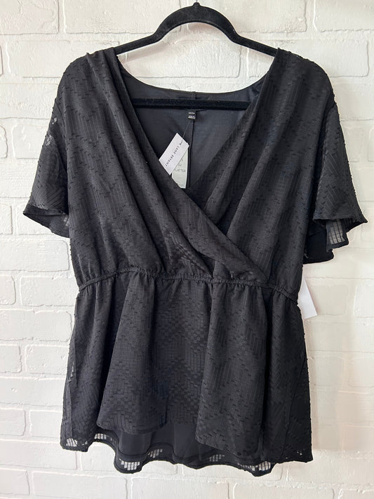 Black Top Short Sleeve Lane Bryant, Size L