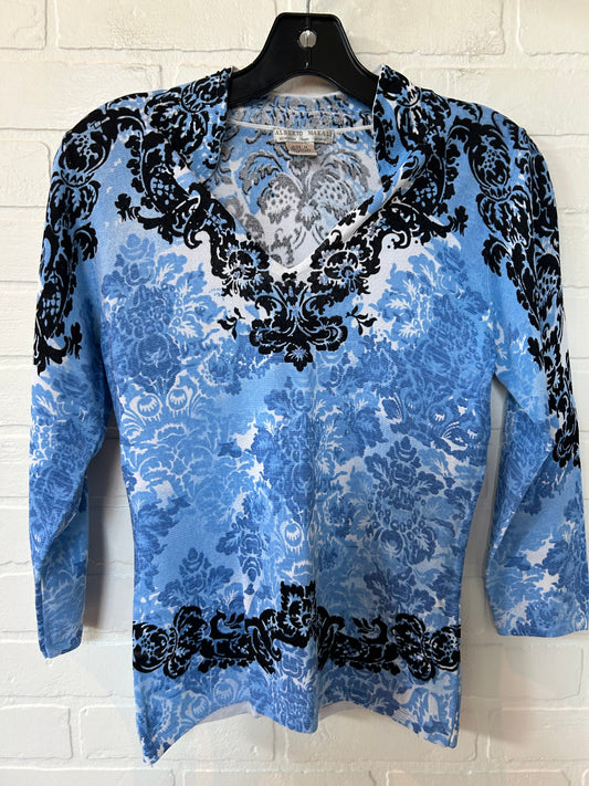 Black & Blue Top Long Sleeve Alberto Makali, Size M