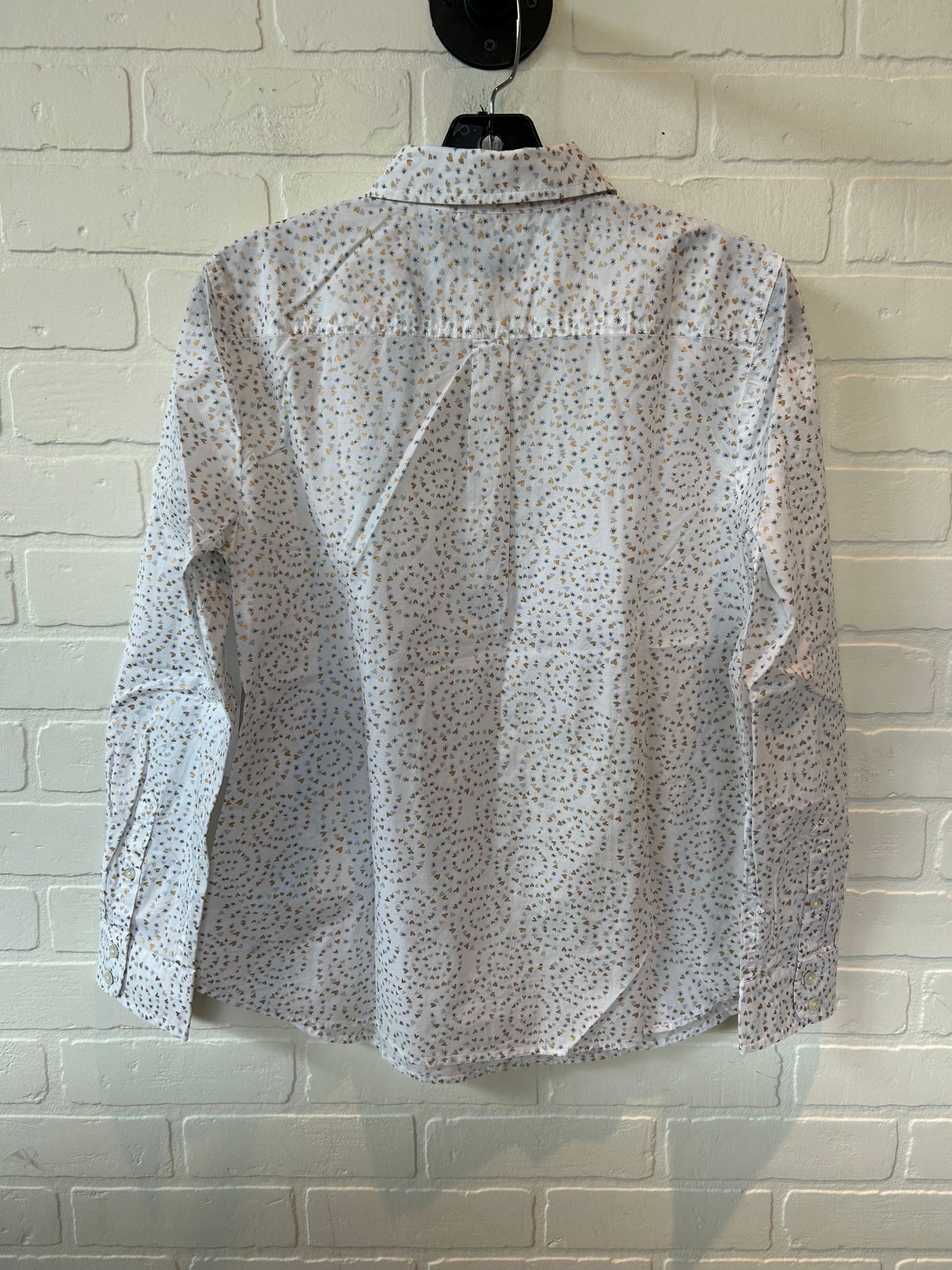 Grey & White Top Long Sleeve Talbots, Size M