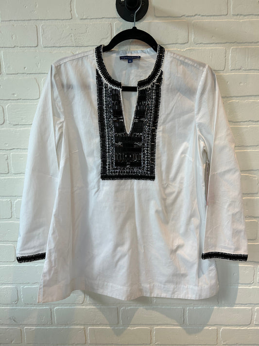 Black & White Top Long Sleeve Talbots, Size M