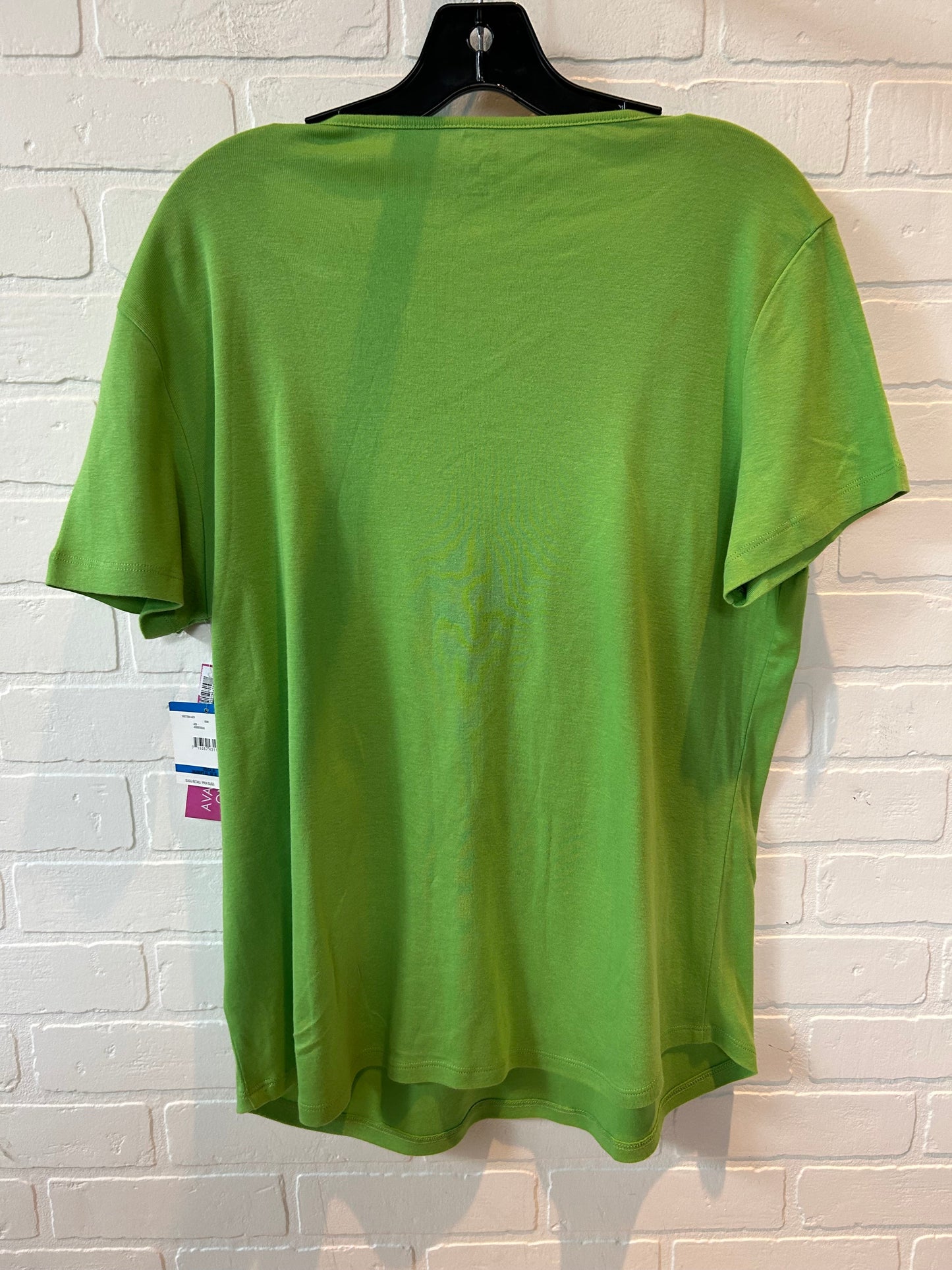 Green Top Short Sleeve Basic Anne Klein, Size Xl