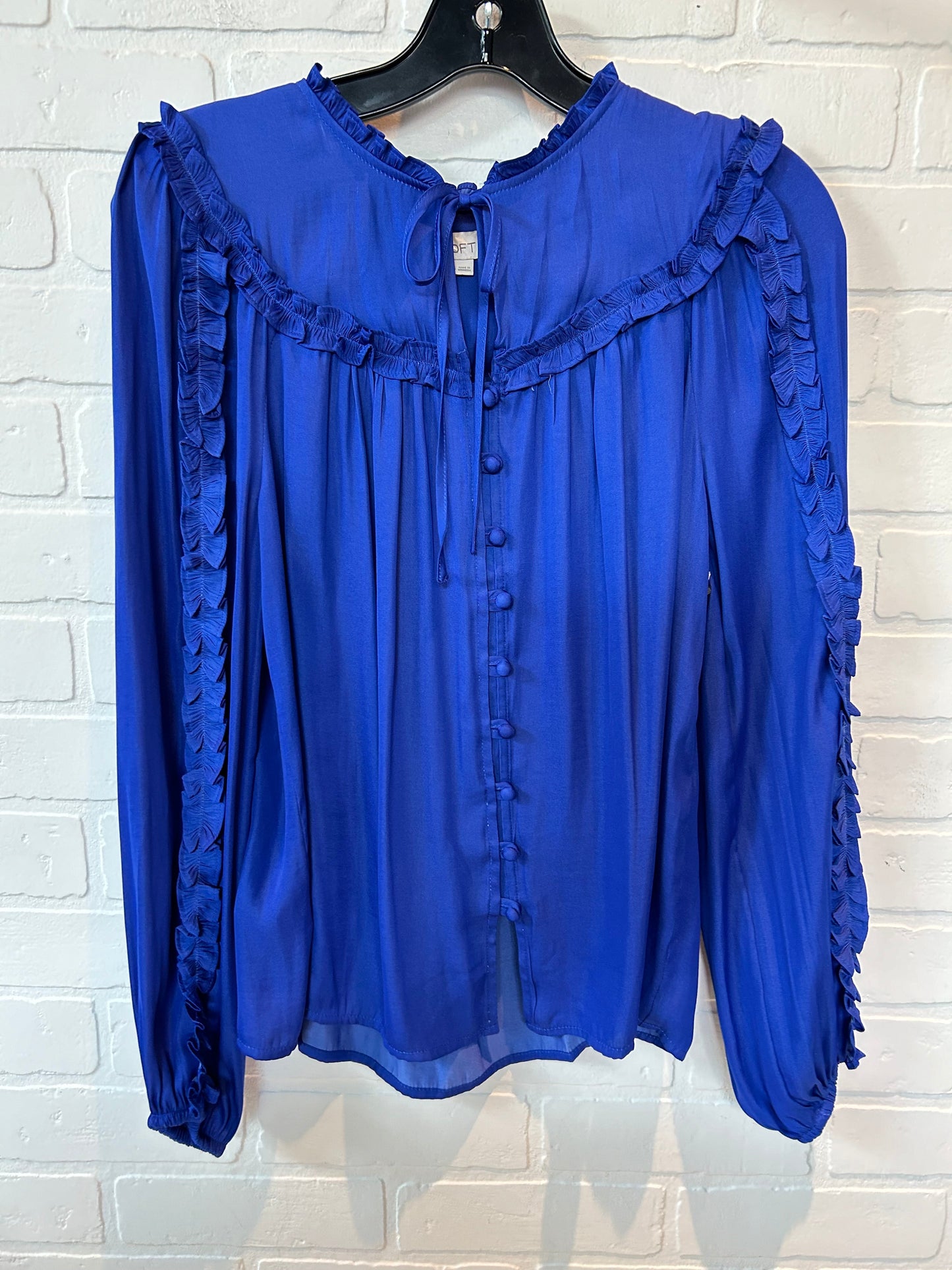 Blue Top Long Sleeve Loft, Size Xs