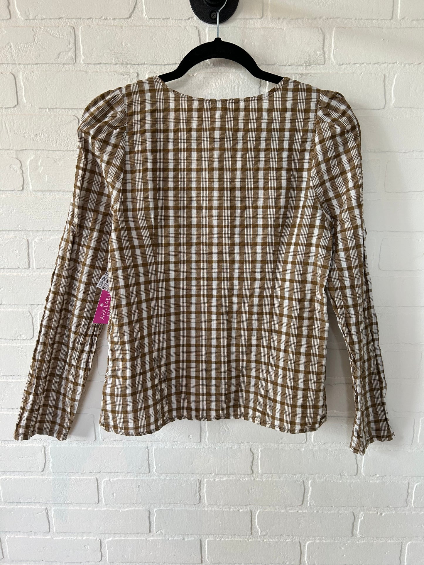 Brown & White Top Long Sleeve Madewell, Size S