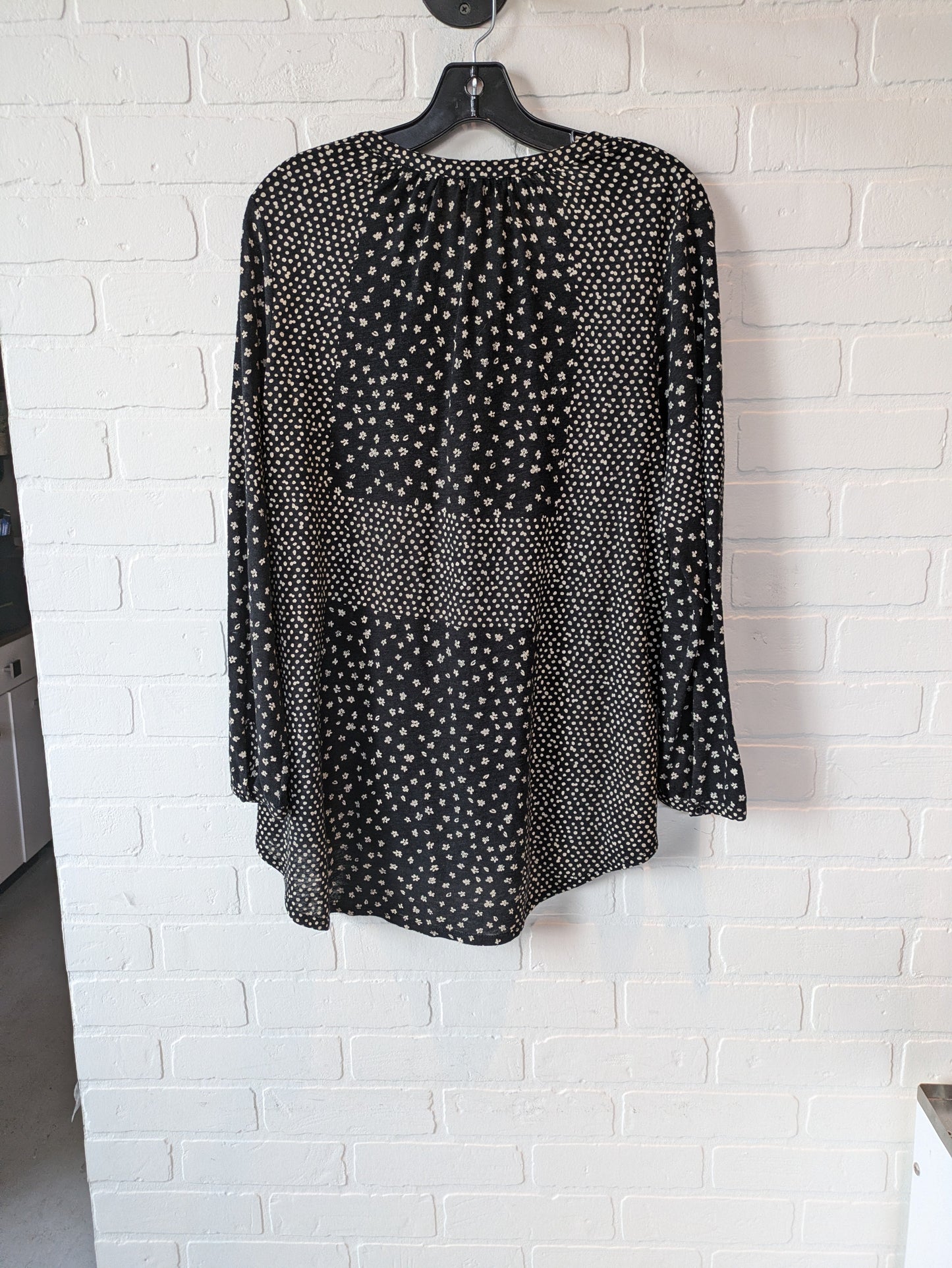 Black & Cream Top Long Sleeve Lucky Brand, Size L