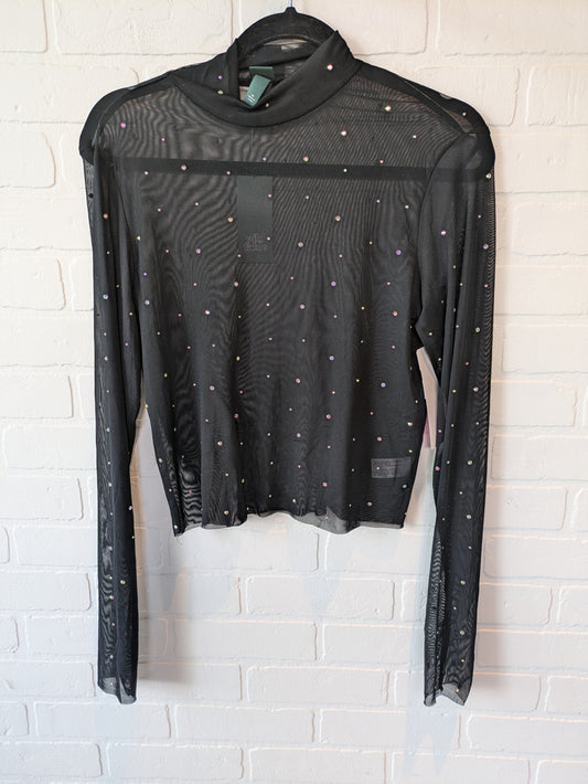 Black Top Long Sleeve Wild Fable, Size M