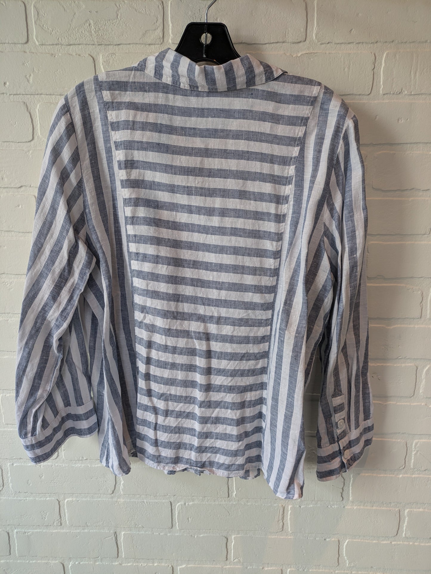 Blue & White Top Long Sleeve Habitat, Size M