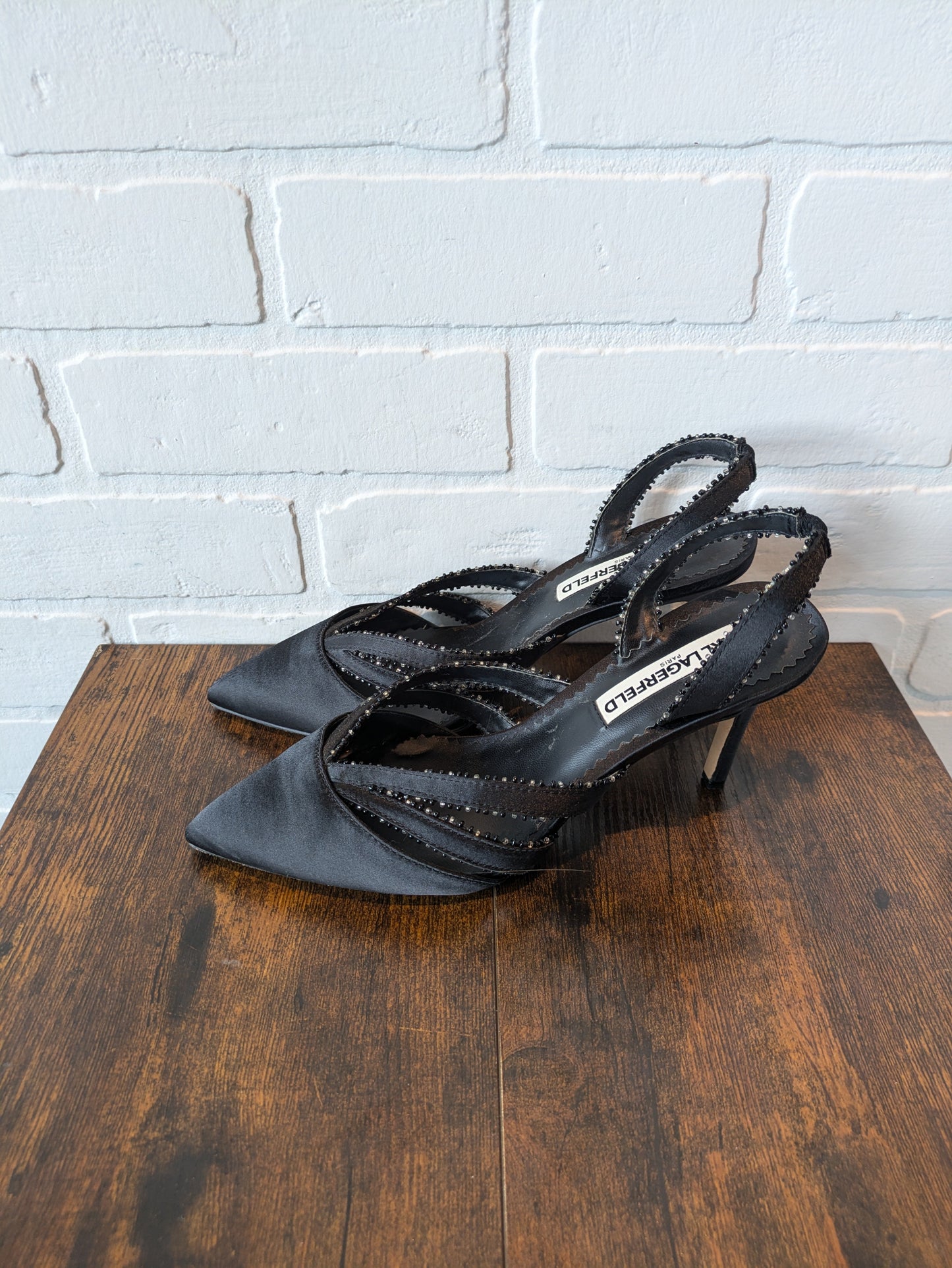 Black Shoes Heels Stiletto Karl Lagerfeld, Size 7.5