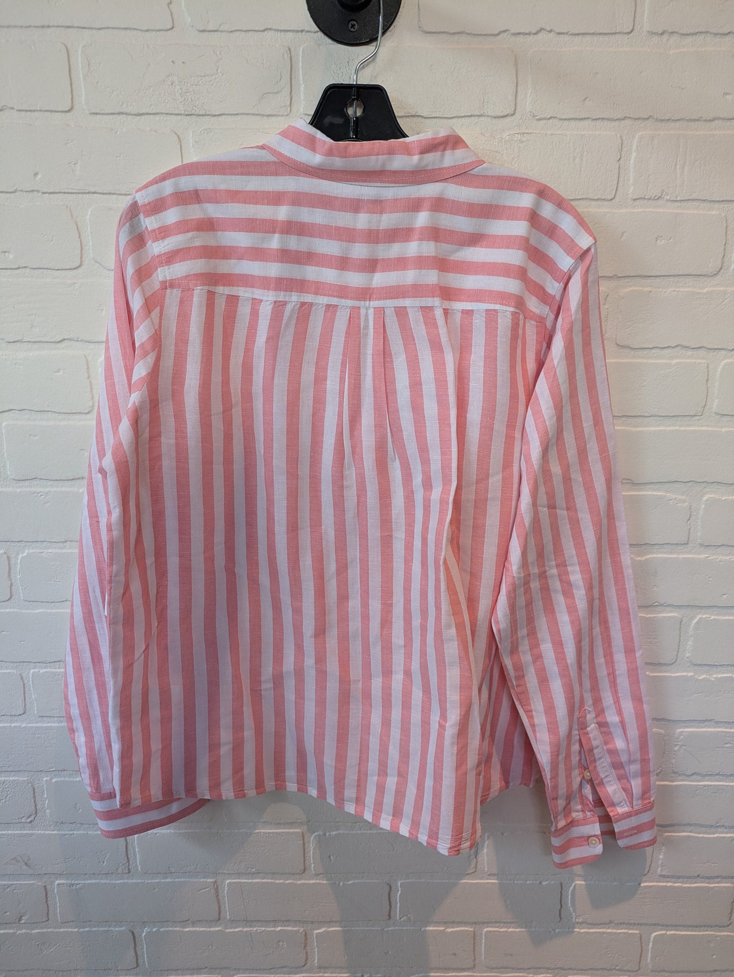 Pink & White Top Long Sleeve J. Crew, Size L