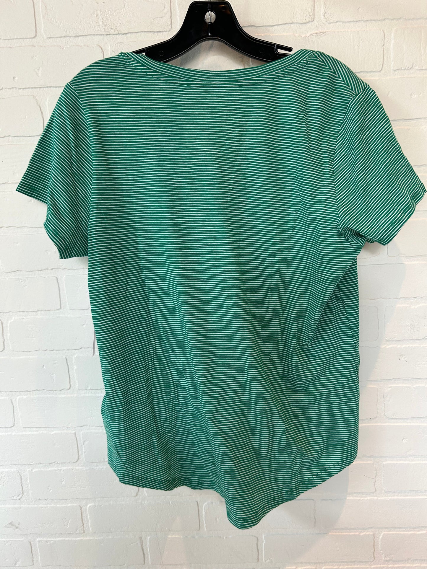 Green & White Top Short Sleeve Basic Old Navy, Size L